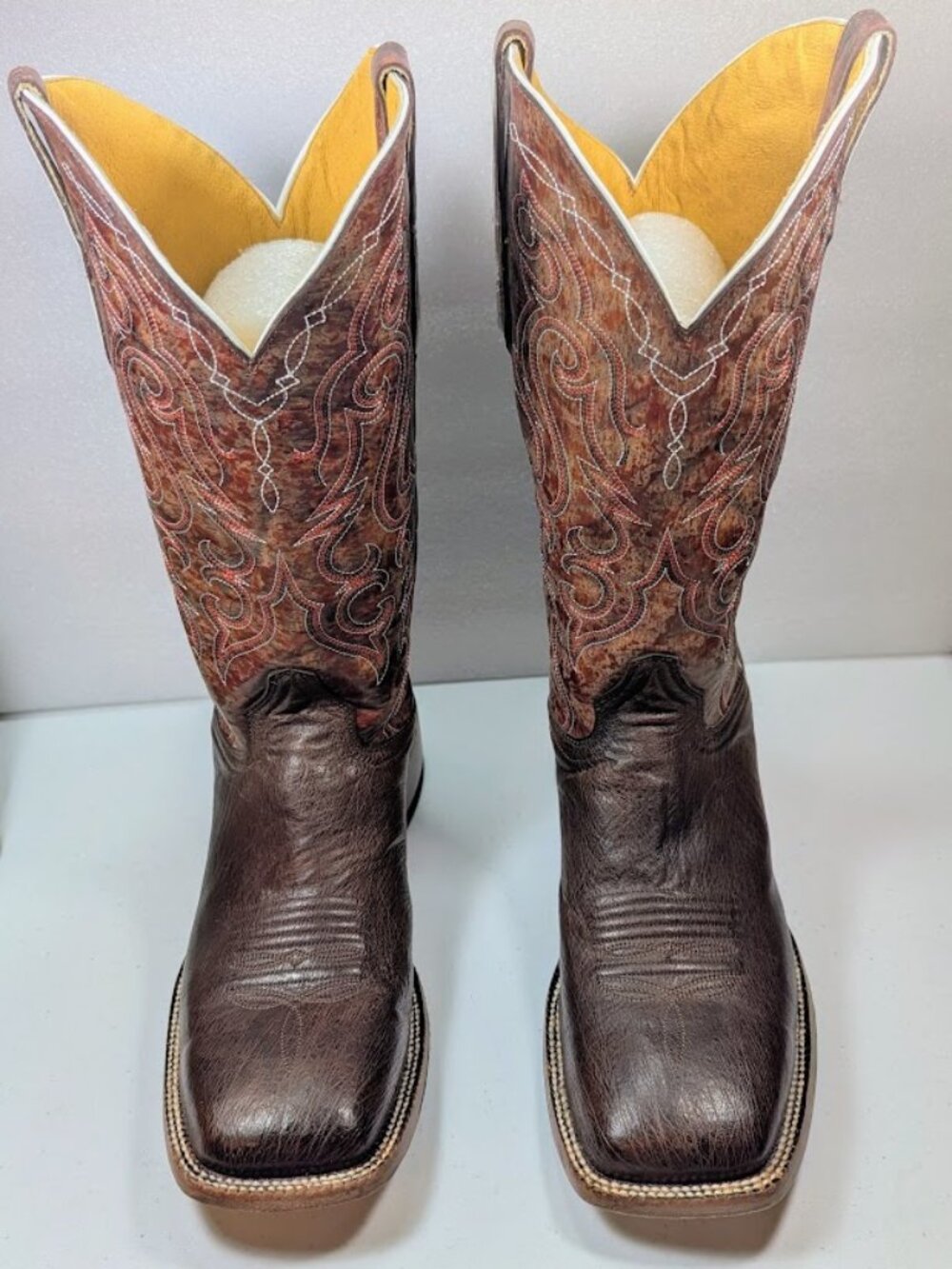 Cavenders Old Gringo Cowboy Boots Mens 9.5EE Smooth Ostrich Leather Square Toe